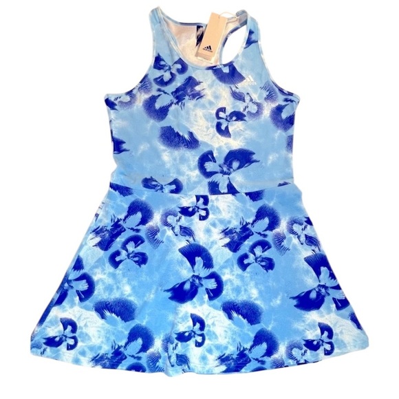 Adidas Floral Graphic Single Jersey Dress, Color Blue, Size Large, NWT - Picture 7 of 10
